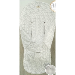 Funda reversible y transpirable para carrito CLEO flores color gris