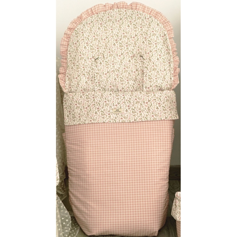 Saco para carrito de niña con funda de flores CAMILLE medida universal