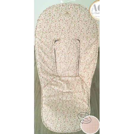 Funda de algodón para silla de niña CAMILLE con estampado reversible