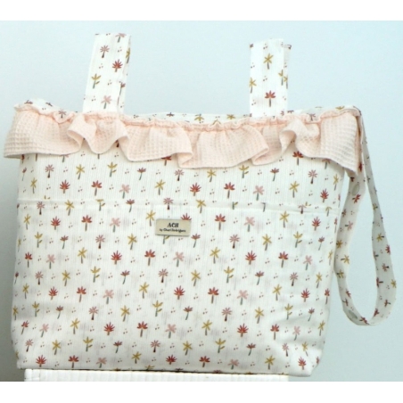 Bolso talega con estampado PALMERAS rosa para cochecito del bebé