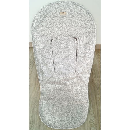 Funda primaveral para carrito con forma ovalada MAREA dibujo flores grises