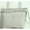 Bolso panera de estilo primaveral MAREA imagen de florecitas gris